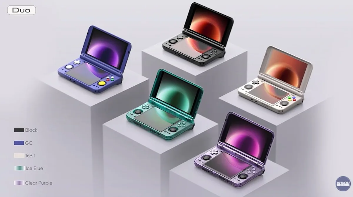 Consola Retroid Pocket Duo, disponible en una única configuración y cinco colores