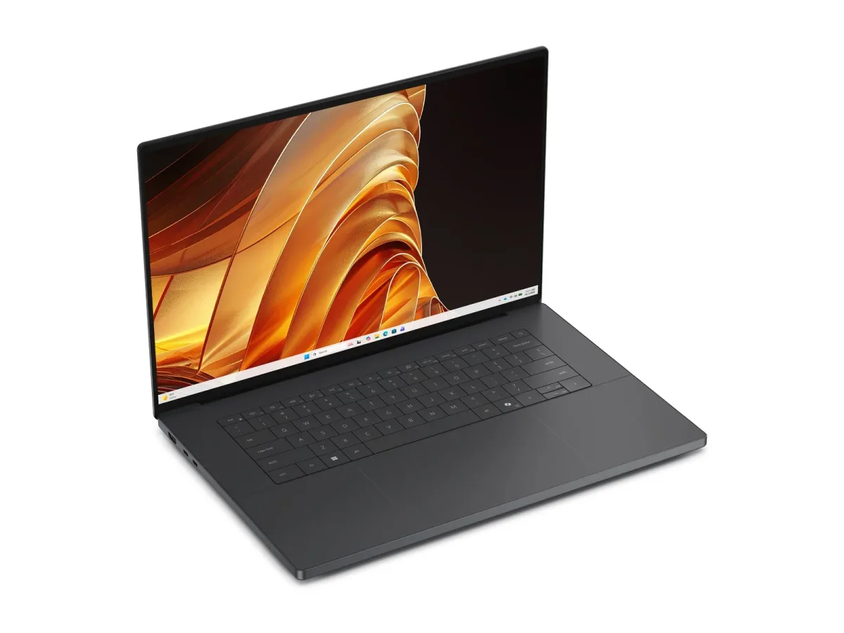 rtx spark portátil — Dell XPS 16 Creator Edition open at an angle, showing the 16-inch tandem OLED display and zero-lattice keyboard