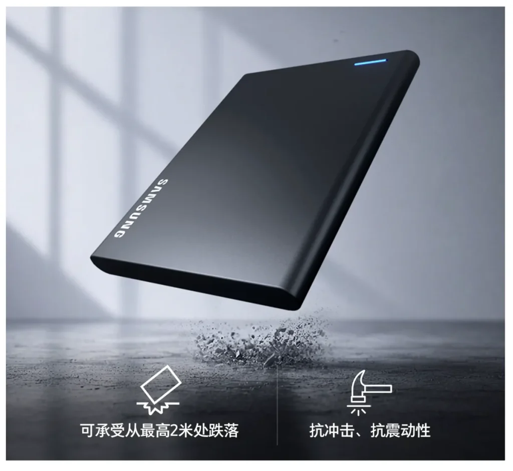 Infografía con características del Samsung Portable SSD P7