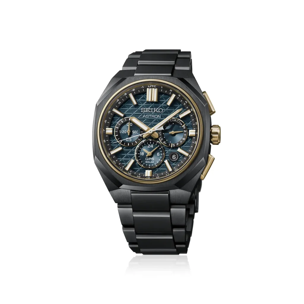 Seiko Astron Nexter — Seiko Astron HAB009J verde sobre fondo negro.