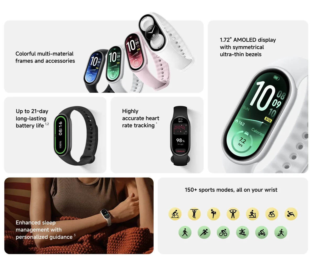 Pulsera de actividad Smart Band 11 de Xiaomi, que llega a España con hasta 21 días de batería