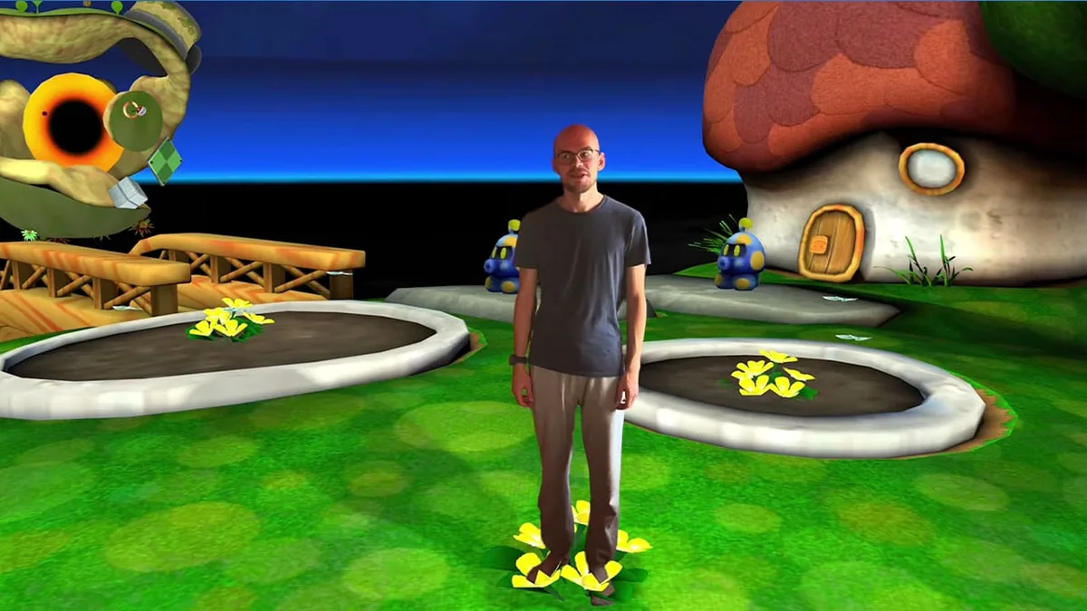 Tobias de pie en Super Mario Galaxy GBA, el port de Game of Tobi