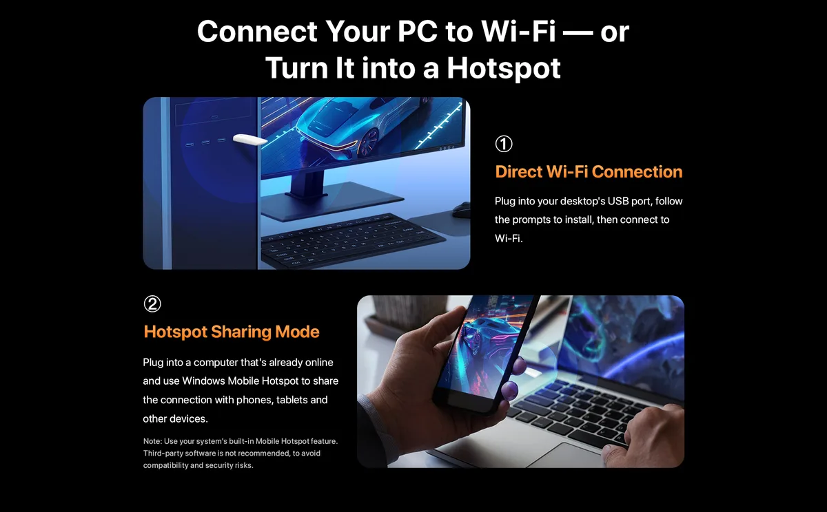 El adaptador inalámbrico dispone de un modo hotspot