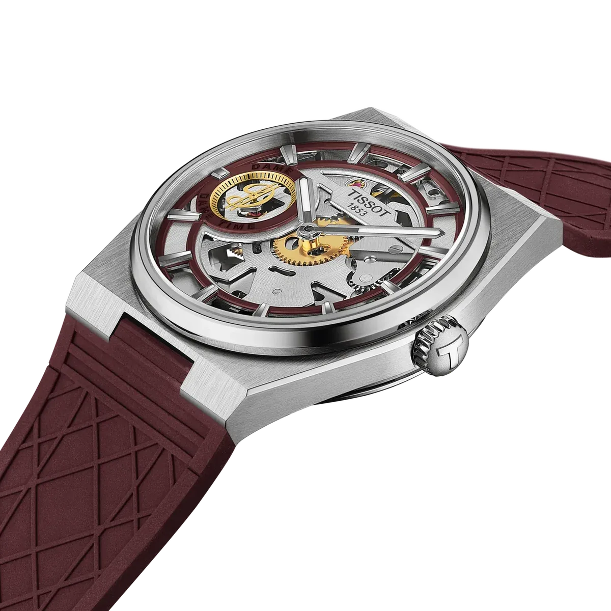 Detalle del reloj Tissot PRX Skeleton, edición especial de Damian Lillard