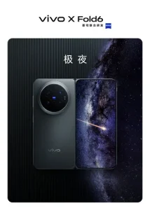 The Vivo X Fold6 in Black colorway