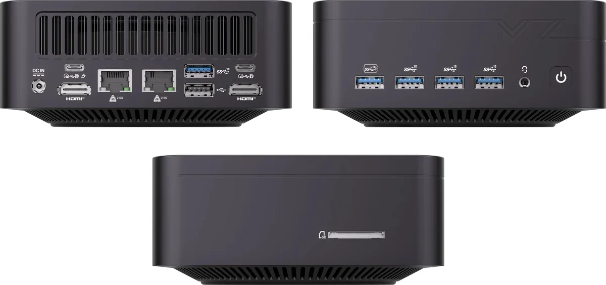 Configuración de puertos del mini PC Vzmore iX9