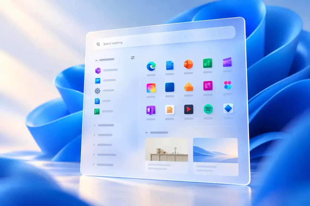 Windows 11 menú Inicio — Windows 11 no dejará a todos contentos: su jefe de diseño explica por qué
