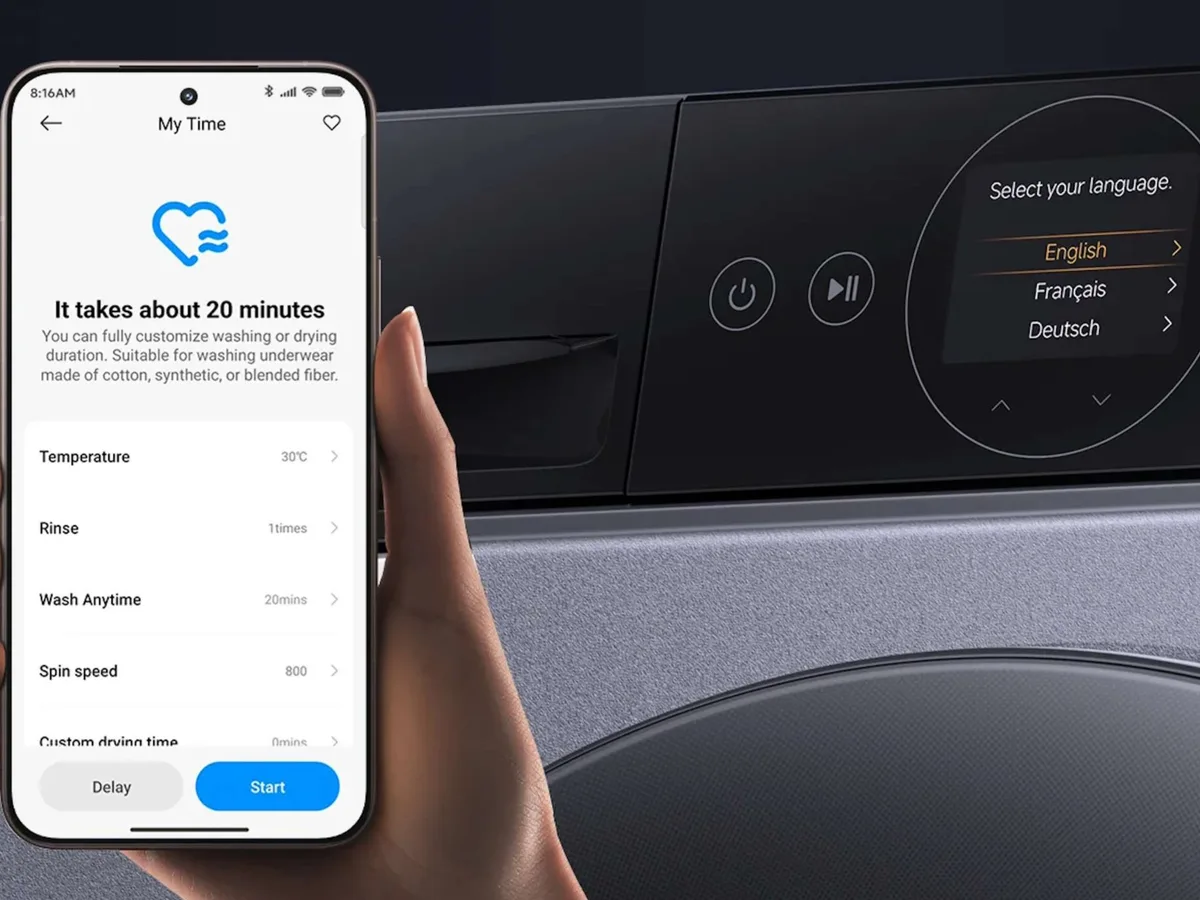 Lavasecadora Xiaomi Washer Dryer Pro, que también se puede controlar mediante una aplicación móvil